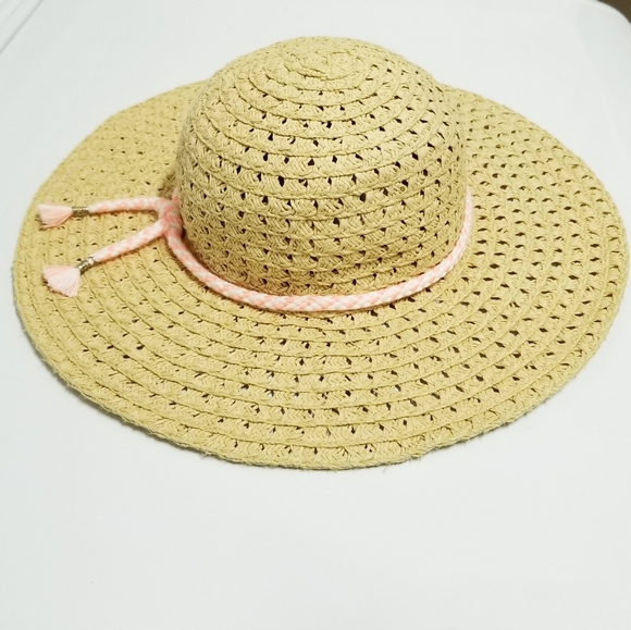 Carter's Floppy Brim Natural Straw Summer Fashion Hat 2t-4t - Picture 1 of 8